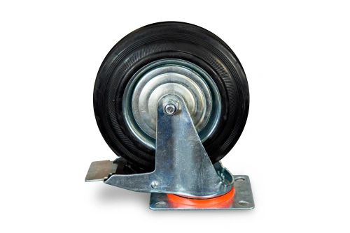 Колесо поворотное резина SCb 80 200 мм с тормозом (Y) по ценам производителя в Санкт-Петербурге с доставкой по всей России