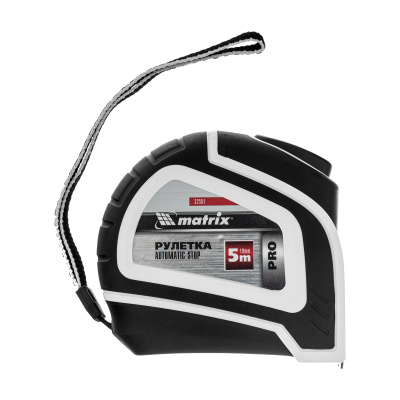 Рулетка Autostop,5 м х 19 мм,двухкомпонентный корпус,автоматическая фиксация,Pro Matrix по ценам производителя в Санкт-Петербурге с доставкой по всей России
