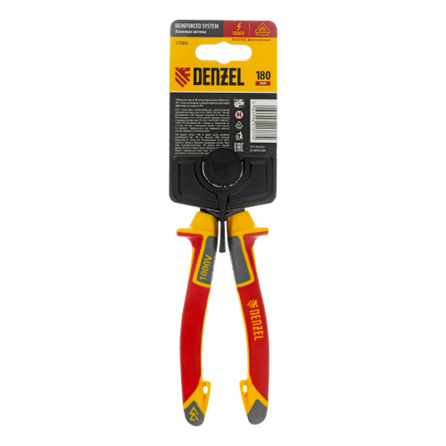 Плоскогубцы комбинированные, диэлектрические трехкомпонентные рукоятки до 1000 В, 180 мм Denzel купить в Москве с доставкой по всей России | ProtosMarket.ru