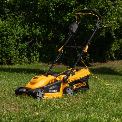 Газонокосилка электрическая GM-1200, 1200 Вт, ширина 32 см, 3 уровня, травосборник 25 л. Denzel купить в Москве с доставкой по всей России | ProtosMarket.ru