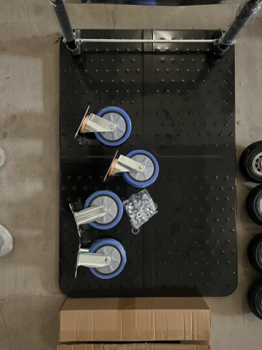 Тележка платформенная 650 кг TOR PH650 (890x590) со складной ручкой (пластиковые колеса 125 мм) по ценам производителя в Санкт-Петербурге с доставкой по всей России