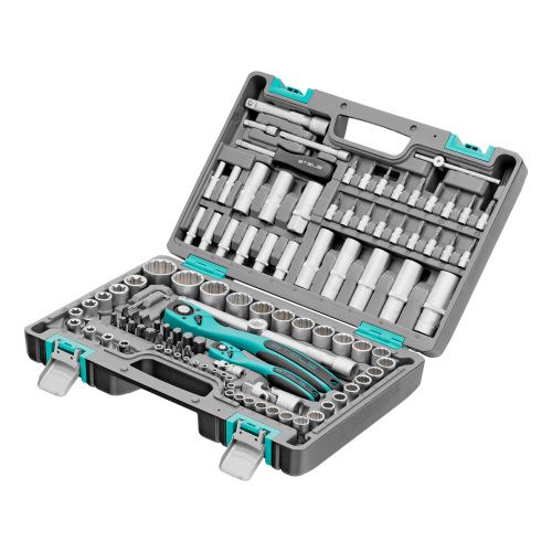 Набор инструментов 1/2", 1/4", CrV, 12 гранные головки, пластиковый кейс, 109 предмета Stels купить в Москве с доставкой по всей России | ProtosMarket.ru