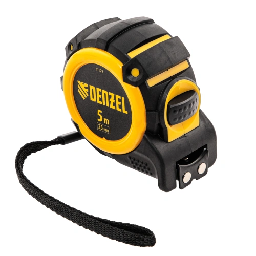 Рулетка 5м х 25мм, автоматич. фиксац., нейлон. покрытие, магнит. зацеп, двухстор. разметка Denzel купить в Москве с доставкой по всей России | ProtosMarket.ru