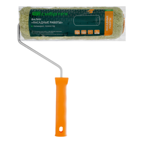 Валик "Фасадные работы", 250 мм,ворс 18 мм, D 48 мм, D ручки - 6 мм, полиакрил,полиэстер Сибртех купить в Москве с доставкой по всей России | ProtosMarket.ru