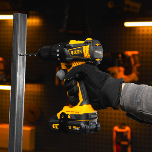 Дрель-шуруповерт аккумуляторная, бесщет. BLDL-IB-18-0, Li-Ion, 18 В Denzel купить в Москве с доставкой по всей России | ProtosMarket.ru