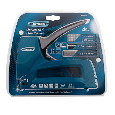 Степлер мебельный универсальные (Universell 4) пластик, 4 функции, тип скобы: 53, 36, 300, 500, 8-14мм Gross купить в Москве с доставкой по всей России | ProtosMarket.ru