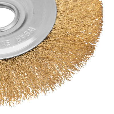 Щетка для УШМ, 150 мм, посадка 22.2 мм, плоская, латунированная витая проволока Matrix по ценам производителя в Санкт-Петербурге с доставкой по всей России