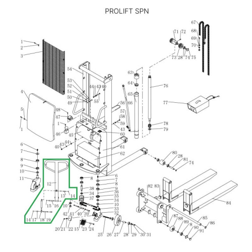 Ручка в сборе для штабелеров SPN по ценам производителя в Санкт-Петербурге с доставкой по всей России