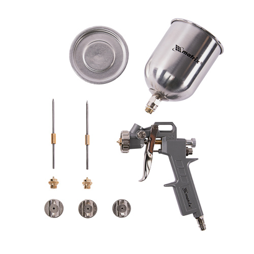 Краскораспылитель пневматический с верхним бачком V 0.6 л, сопло D 1.2, 1.5 и 1.8 мм Matrix купить в Москве с доставкой по всей России | ProtosMarket.ru