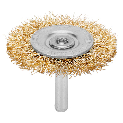 Щетка для дрели, 50 мм, плоская со шпилькой, латунированная витая проволока Matrix по ценам производителя в Санкт-Петербурге с доставкой по всей России