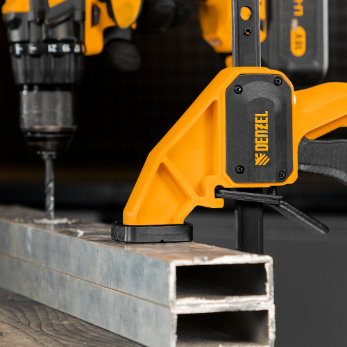 Струбцина F-образная, быстрозажимная, 150 х 80 мм, усиленный нейлоновый корпус Denzel купить в Москве с доставкой по всей России | ProtosMarket.ru