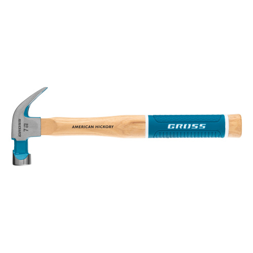 Молоток-гвоздодер, 200 г, угол 45, магнит, обрезиненная рукоятка American hickory GROSS купить в Москве с доставкой по всей России | ProtosMarket.ru