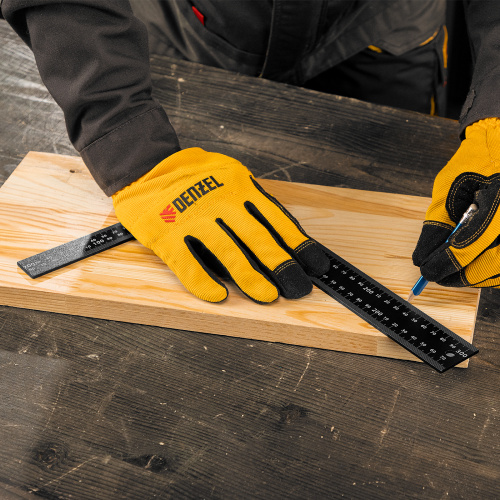 Угольник, 200 х 300 мм, алюминиевый, лазерная гравировка Denzel по ценам производителя в Санкт-Петербурге с доставкой по всей России