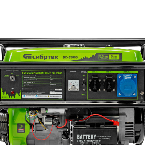 Генератор бензиновый БС-6500Э, 5.5 кВт, 230В, четырехтактный, 25 л, электростартер Сибртех по ценам производителя в Санкт-Петербурге с доставкой по всей России