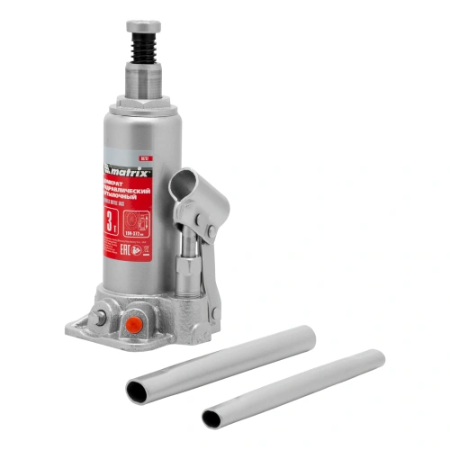 Домкрат гидравлический бутылочный, 3 т, высота подъема 194-372 мм, в пластиковый кейсе Matrix по ценам производителя в Санкт-Петербурге с доставкой по всей России