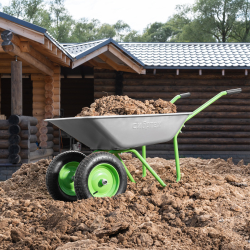 Тачка садовая, 2-х колесная, грузоподъемность 120 кг, объем 65 л Сибртех по ценам производителя в Санкт-Петербурге с доставкой по всей России