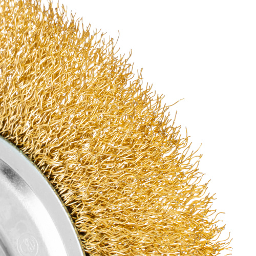 Щетка для УШМ, 150 мм, М14, плоская, латунированная витая проволока Matrix по ценам производителя в Санкт-Петербурге с доставкой по всей России