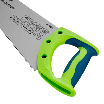 Ножовка по дереву"Зубец" для точных пильных работ, 400 мм, каленый зуб 2D, 14 TPI, двухкомпонентная рукоятка Сибртех купить в Москве с доставкой по всей России | ProtosMarket.ru