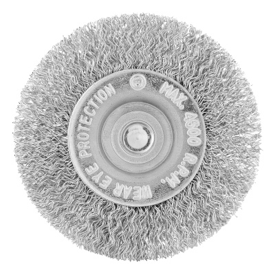 Щетка для дрели, 60 мм, плоская со шпилькой, витая проволока Сибртех по ценам производителя в Санкт-Петербурге с доставкой по всей России