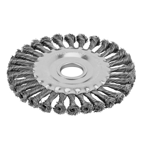 Щетка для УШМ 125 мм, посадка 22.2 мм, плоская, крученая металлическая проволока Сибртех по ценам производителя в Санкт-Петербурге с доставкой по всей России