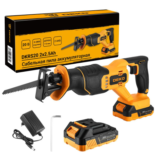 Сабельная пила аккумуляторная DEKO DKRS20, 20В, 2х2.5Ач по ценам производителя в Санкт-Петербурге с доставкой по всей России