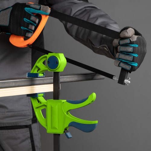 Струбцина F-образная, быстрозажимная, 150 х 70 х 360 мм, пластиковый корпус, фиксатор, двухкомпонентная рукоятка Сибртех купить в Москве с доставкой по всей России | ProtosMarket.ru