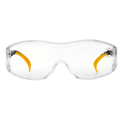 Очки защитные открытые, поликарбонатные, увеличенная прозрачная линза,  регулируемые дужки Denzel купить в Москве с доставкой по всей России | ProtosMarket.ru