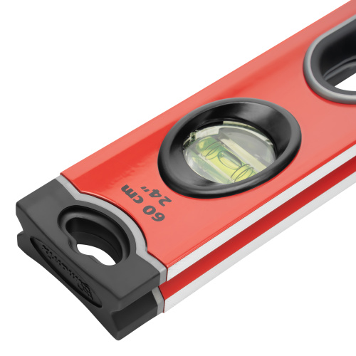 Уровень алюминиевый, 600 мм, 3 глазка, ударопрочные заглушки, двухкомпонентные ручки Matrix ProFI купить в Москве с доставкой по всей России | ProtosMarket.ru