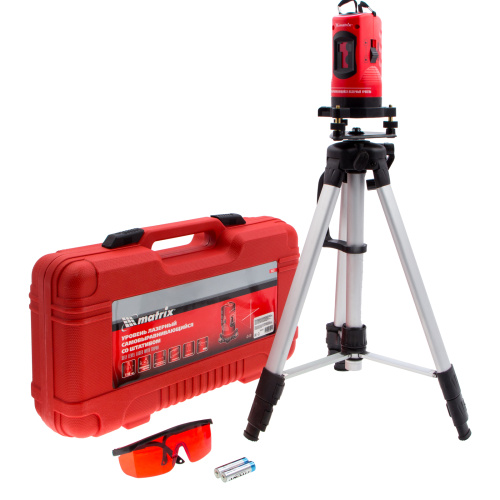 Лазерный уровень самовыравнивающийся, 150 мм, штатив 1150 мм, набор в пластиковом кейсе Matrix купить в Москве с доставкой по всей России | ProtosMarket.ru