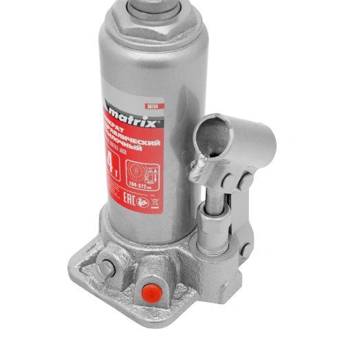 Домкрат гидравлический бутылочный, 4 т, высота подъема 194-372 мм, в пластиковый кейсе Matrix по ценам производителя в Санкт-Петербурге с доставкой по всей России