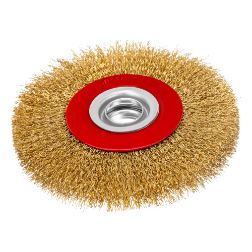 Щетка для точила, 125 мм, посадка 20 мм, плоская, латунированная витая проволока Matrix по ценам производителя в Санкт-Петербурге с доставкой по всей России