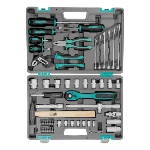 Набор инструментов, 1/2", Cr-V, S2, усиленный кейс, 58 предметов Stels купить в Москве с доставкой по всей России | ProtosMarket.ru