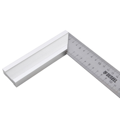 Угольник стальной 300 мм, нержавеющая сталь, градуировка, алюминиевое основание Denzel по ценам производителя в Санкт-Петербурге с доставкой по всей России