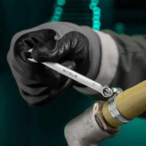 Ключ комбинированный, 7 мм, CrV, матовый хром Stels по ценам производителя в Санкт-Петербурге с доставкой по всей России