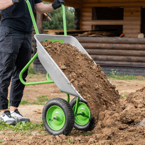 Тачка садовая, 2-х колесная, грузоподъемность 120 кг, объем 65 л Сибртех по ценам производителя в Санкт-Петербурге с доставкой по всей России
