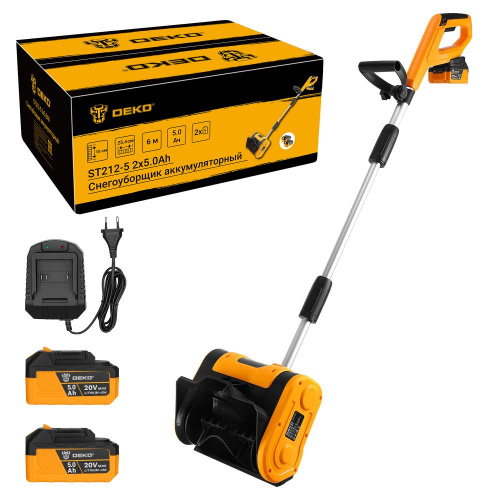 Снегоуборщик аккумуляторный DEKO ST212-5, 20В, 2*5.0Ач купить в Москве с доставкой по всей России | ProtosMarket.ru