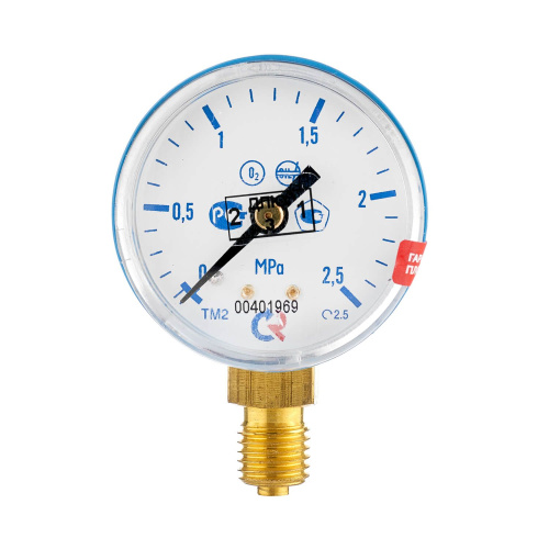 Манометр с поверкой 2,5 МПа, кислород по ценам производителя в Санкт-Петербурге с доставкой по всей России