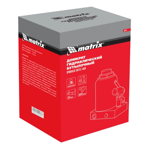 Домкрат гидравлический бутылочный, 30 т, h подъема 244-370 мм Matrix по ценам производителя в Санкт-Петербурге с доставкой по всей России