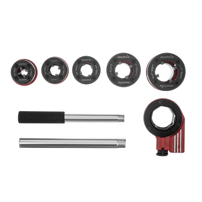 Набор клуппов 1/4-1/2-3/4-1-1.25"+ плашкодержатель с трещоткой, 8 предметов Matrix по ценам производителя в Санкт-Петербурге с доставкой по всей России