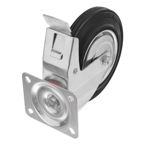 Колесо поворотное с тормозом D 125 мм, крепление  платформенное Сибртех купить в Москве с доставкой по всей России | ProtosMarket.ru