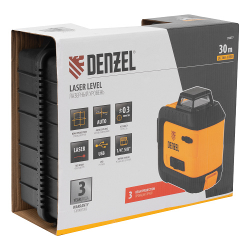 Лазерный уровень мультипризменный LX 360-3 Red, 30 м, 635 нм, аккумулятор Li 2800 мАч, резьба 5/8" Denzel купить в Москве с доставкой по всей России | ProtosMarket.ru