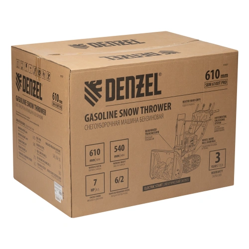 Бензиновая снегоуборочная машина SBM 610DT PRO, 212cc, гусеницы, эл.старт, блок. дифф. Denzel купить в Москве с доставкой по всей России | ProtosMarket.ru