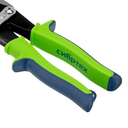 Ножницы по металлу, 250 мм, левый рез, сталь С55, двухкомпонентные рукоятки СИБРТЕХ по ценам производителя в Санкт-Петербурге с доставкой по всей России