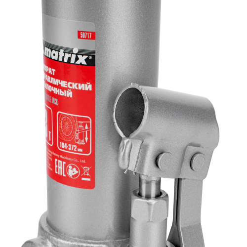 Домкрат гидравлический бутылочный, 3 т, высота подъема 194-372 мм Matrix по ценам производителя в Санкт-Петербурге с доставкой по всей России