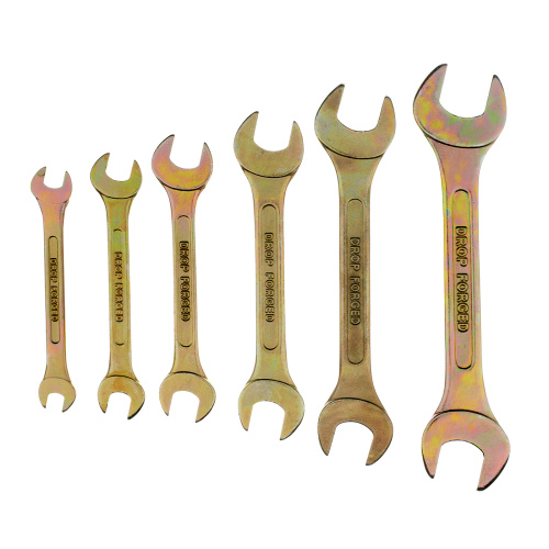 Набор ключей рожковых 6-17 мм, 6 шт, желтый цинк Сибртех по ценам производителя в Санкт-Петербурге с доставкой по всей России