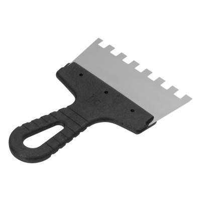 Шпатель из нержавеющей стали, 150 мм, зуб 10 х 10 мм, пластмассовая ручка Сибртех купить в Москве с доставкой по всей России | ProtosMarket.ru