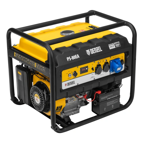 Генератор бензиновый PS 80 EA, 8.0 кВт, 230 В, 25 л, коннектор автоматики, электростартер Denzel по ценам производителя в Санкт-Петербурге с доставкой по всей России