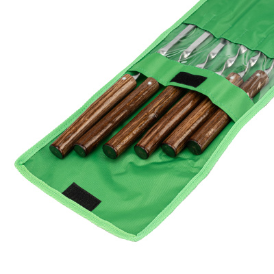 Набор шампуров плоских, 650 мм, с цельной деревянной рукояткой, в чехле, 6 шт, Camping Palisad купить в Москве с доставкой по всей России | ProtosMarket.ru