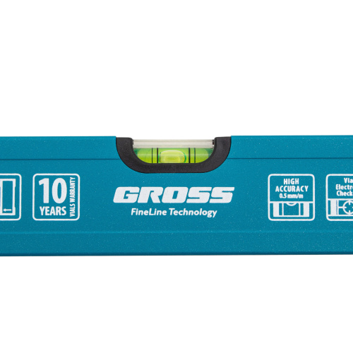 Уровень алюминиевый усиленный, 600 мм, 3 глазка Gross купить в Москве с доставкой по всей России | ProtosMarket.ru