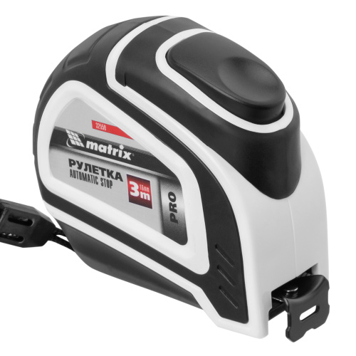 Рулетка Autostop,3 м х 16 мм,двухкомпонентный корпус,автоматическая фиксация,Pro Matrix по ценам производителя в Санкт-Петербурге с доставкой по всей России